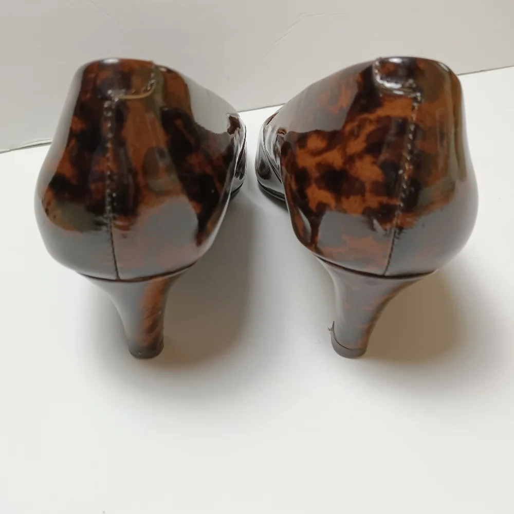 Sofft Animal Print Patent Leather Pumps/Heels 8 1/2 M Brown/Black